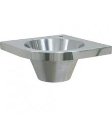 Раковина из нержавеющей стали угловая закругленная с отверстием для смесителя 145х305х305 13037.B ,