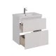 Тумба Lemark VEON 60 см под 1 раковину, подвесная/напольная, 2 ящика, цвет корпуса, фасада: Белый гл