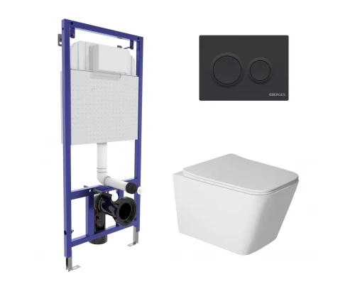 Комплект: инсталляция NOVUM кнопка O5 Soft Touch черная, унитаз SIGMA Rimless 52 см, сиденье дюропла