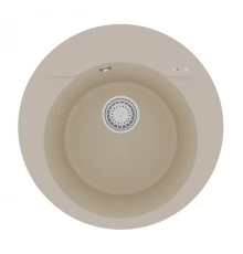 Кухонная мойка Lemark SULA 500 врезная круглая из кварцгранита круглая, Бежевый