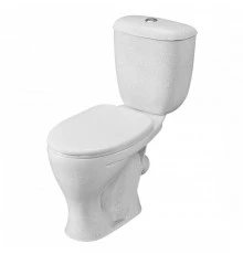 Унитаз-компакт "Воротынский" косой выпуск, с кнопочной арматурой и сиденьем, крап на белом SANTERI