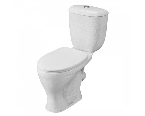Унитаз-компакт "Воротынский" косой выпуск, с кнопочной арматурой и сиденьем, крап на белом SANTERI