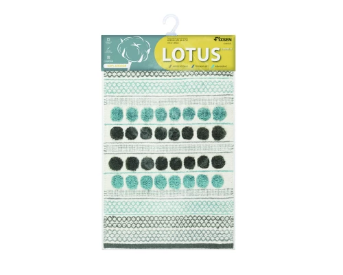 Коврик для ванной 1-ый  , FX-8030Y,  mix (голубой+графит+белый+серый), 50х80см 