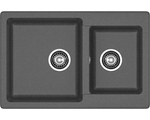 GRANFEST Мойка композит PRACTIK GF-P--780K  2 чаши 780*510 мм графит арт.GF-