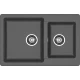 GRANFEST Мойка композит PRACTIK GF-P--780K  2 чаши 780*510 мм графит арт.GF-