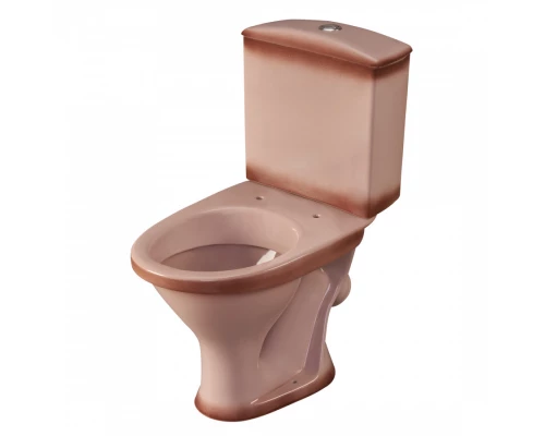 Унитаз-компакт "Вест" наклонный выпуск, с кнопочной арматурой и сиденьем, бежевый. SANTERI