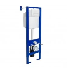 Инсталляция  для скрытого монтажа унитаза АТОМ Line 410 кнопка белая, BERGES