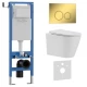 Комплект 3в1 IBERICA BLANCA инсталляция SILENCIO MINI, унитаз BURGOS ALTO белый, кнопка смыва ESTI-O золото глянцевое (IB.001M.BRA.231.826)