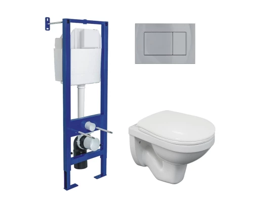 Комплект: инсталляция ATOM кнопка хром глянец, унитаз Gamma, сиденье полипропилен Gamma PS, микролиф