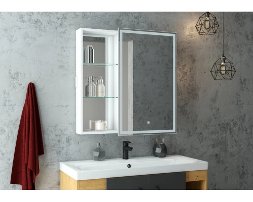 Зеркало-шкаф Aperio LED 800х800 правый с розеткой