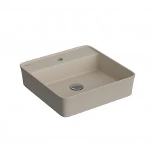 Раковина Ego SL накладная, 45x45 см, с отверстием под смеситель, квадратная, жасмин матовый, BERGES