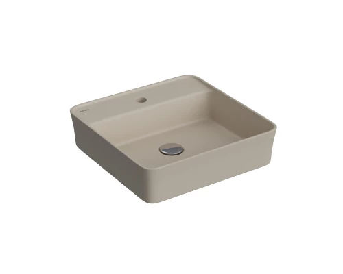 Раковина Ego SL накладная, 45x45 см, с отверстием под смеситель, квадратная, жасмин матовый, BERGES