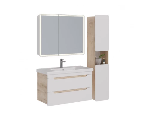 Тумба Lemark OLIVIA 100 см под 1 раковину, подвесная, 2 ящика, цвет корпуса: Дуб кантри, цвет фасада