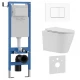 Комплект 3в1 IBERICA BLANCA инсталляция SILENCIO MINI, унитаз BURGOS ALTO белый, кнопка смыва INOX-C белый матовый (IB.001M.BRA.231.111)
