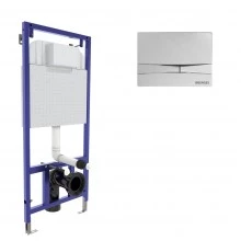 Инсталляция  для скрытого монтажа унитаза NOVUM кнопка F3 хром глянец, BERGES