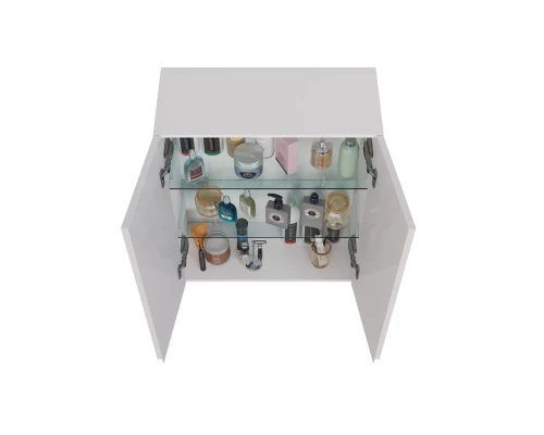 Шкаф Lemark VEON 60 см подвесной, 2-х дверный, цвет корпуса, фасада: Белый глянец