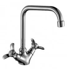 Q02 Смеситель для кухни, пов.излив 177мм, р/ДВ, хром, ROS, Q02-72