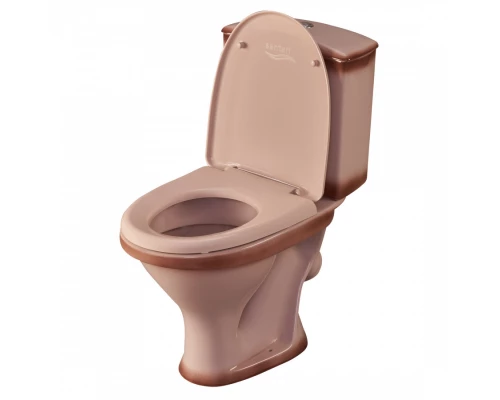 Унитаз-компакт "Вест" наклонный выпуск, с кнопочной арматурой и сиденьем, бежевый. SANTERI
