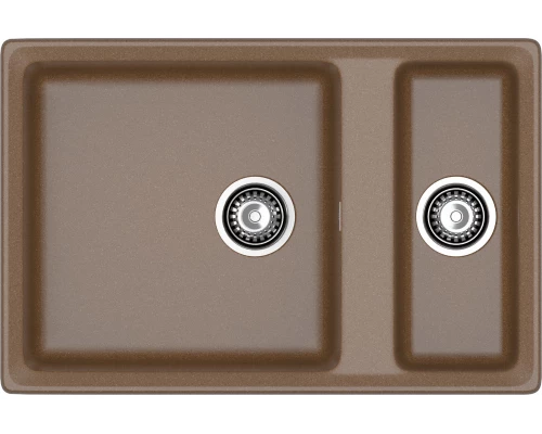 GRANFEST Мойка композит LEVEL , GF-LV-760K , 1,5-чаши 760*500, терракот
