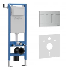 Комплект 2в1 IBERICA BLANCA инсталляция SILENCIO MINI, кнопка смыва INOX-R хром матовый (IB.001М.015.01)