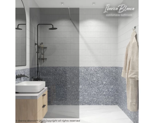 Душевая перегородка IBERICA BLANCA Mod.602 Walk In тонированное стекло/хром 90х200см (IB602.TC.200.90)