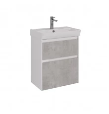 Тумба Lemark COMBI 60 см под 1 раковину, подвесная/напольная, 2 ящика, цвет фасада: Бетон, цвет корп