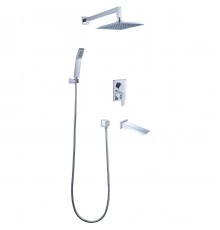 Contest Смеситель для ванны и душа, монолит.излив 167мм встраиваемый верх.лейка, р/ОД, хром/белый, L