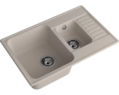 GranFest QUARZ (ECO-21К) Мойка 1.5-чаш+кр. 740*480 (песок)