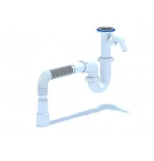 Сифон Ани 1 1/2"*40 прямоточный с отв ст. м. с г/тр 40х40/50, ANI PLAST