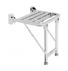 Сиденье для душа с двумя ножками для дополнительной опоры из нержавеющей стали глянцевой