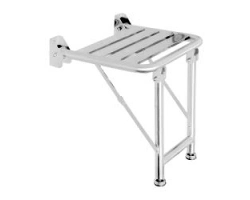 Сиденье для душа с двумя ножками для дополнительной опоры из нержавеющей стали глянцевой