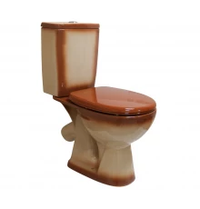 УЮТ  Унитаз-компакт, косой выпуск, 2-х реж.арм-ра Инкоэр, сид.п/п Уклад, коричневый декор, ROSA