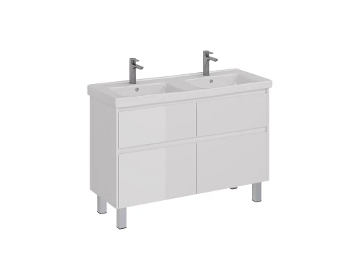 Тумба Lemark COMBI 125 см под 2 раковины, подвесная/напольная,4 ящика, цвет корпуса, фасада: Белый г