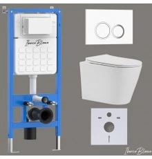 Комплект 3в1 IBERICA BLANCA инсталляция SILENCIO, унитаз BURGOS ALTO белый, кнопка смыва ESTI-O белый глянцевый (IB001.BRA.231.821)