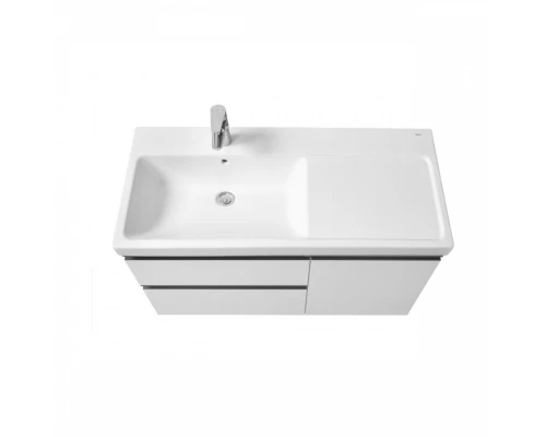 DOMI Тумба под раковину Gap Plus 100, 2 ящ., 1 дв., белый глянец, левая, ROCA