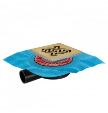 Трап водосток ZENTRUM Antik 150х150, бронза, выпуск D50 H65 боковой, BERGES