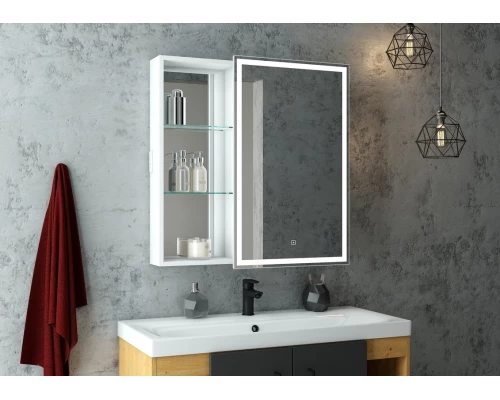 Зеркало-шкаф Aperio LED 800х800 правый с розеткой
