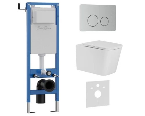 Комплект 3в1 IBERICA BLANCA инсталляция SILENCIO MINI, унитаз TOLEDO ALTO белый, кнопка смыва INOX-O хром матовый (IB.001M.TLA.234.8132)