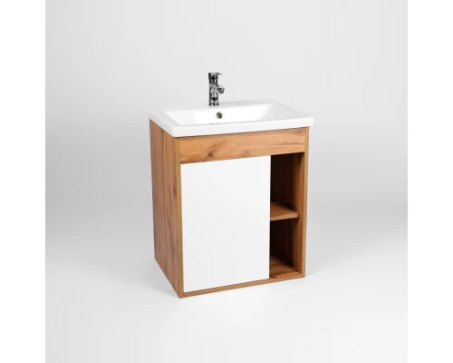 Тумба под раковину VIANT БОСТОН 50 подвесная дуб вотан/белый (VBOS50CO-T1STP)