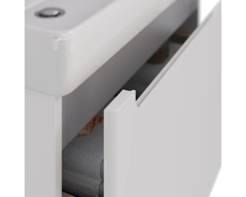 Тумба Lemark BUNO MINI 70 см под 1 раковину, подвесная, 1 ящик, цвет планки: Серый, цвет корпуса, фа