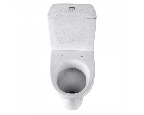 Унитаз-компакт "Вест" наклонный выпуск, с кнопочной арматурой и сиденьем, крап на белом. SANTERI