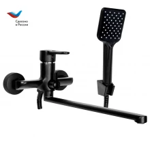 ГОРОД Смеситель для умывальника с литым изливом, черный, СЛ-ОД-Т3Ч Славен