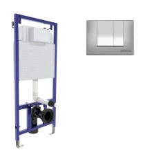 Инсталляция  для скрытого монтажа унитаза NOVUM кнопка S2 хром матовый, BERGES