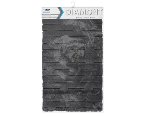 Коврик для ванной 1-ый Fixsen DIAMONT, FX-9050V, графит, 70х120 см