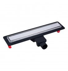 Желоб водосток напольный OPTIM Line Plus 500, рамка решетка нержавеющая сталь, хром глянец, S-сифон