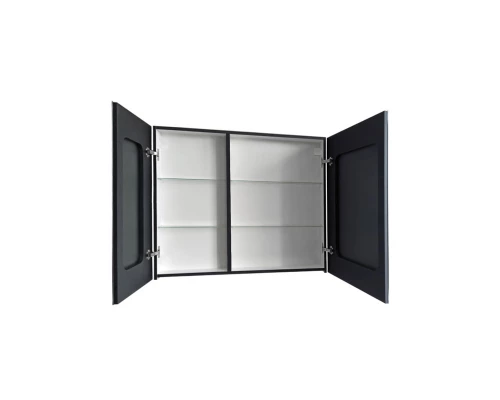Зеркало-шкаф Mirror Box black Led 1000х800
