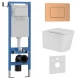 Комплект 3в1 IBERICA BLANCA инсталляция SILENCIO MINI, унитаз TOLEDO ALTO белый, кнопка смыва INOX-C розовое золото матовое (IB.001M.TLA.231.1172)