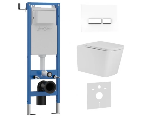 Комплект 3в1 IBERICA BLANCA инсталляция SILENCIO MINI, унитаз TOLEDO ALTO белый, кнопка смыва CRYSTAL-R белый глянцевый (IB.001M.TLA.234.2210)