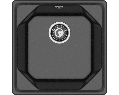 GRANFEST Мойка композит UNIQUE, GF-U-500, 1-чаша 500*500, черный