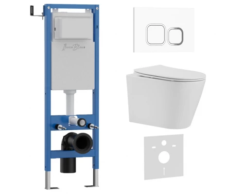 Комплект 3в1 IBERICA BLANCA инсталляция SILENCIO MINI, унитаз BURGOS ALTO белый, кнопка смыва ESTI-Q белый глянцевый (IB.001M.BRA.231.831)